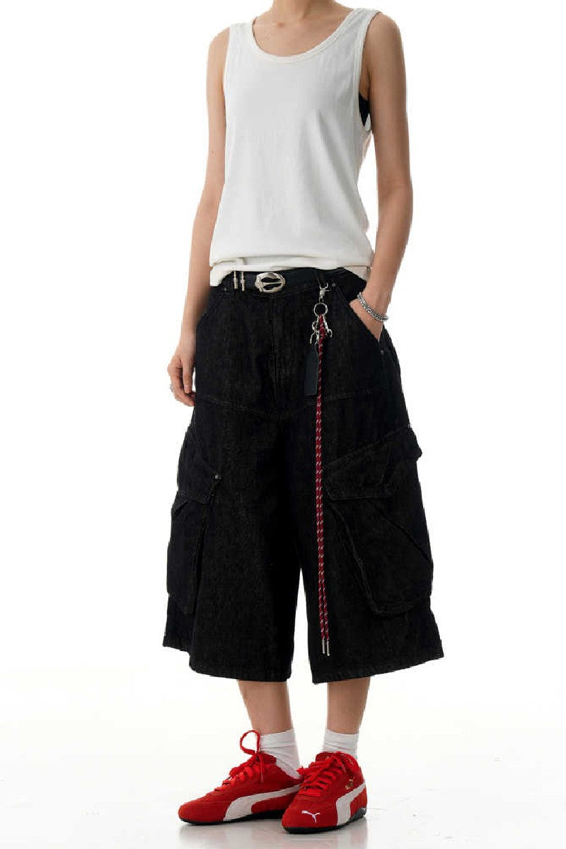 Black Cargo Jorts