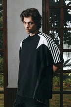 Retro Colorblock Stripe Sports Tee