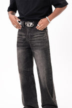 Loose Straight Washed Jeans