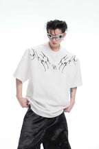 Embroidered Spine Graphic Tee