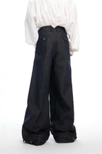 Raw Denim Wide-Leg Jeans