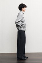 Pleated Wrap Collar Jacket