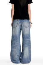 Washed Straight Leg Bootcut Jeans