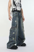 Distressed Cutout Jeans
