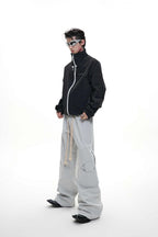 Deconstructed Stand Collar Windbreaker
