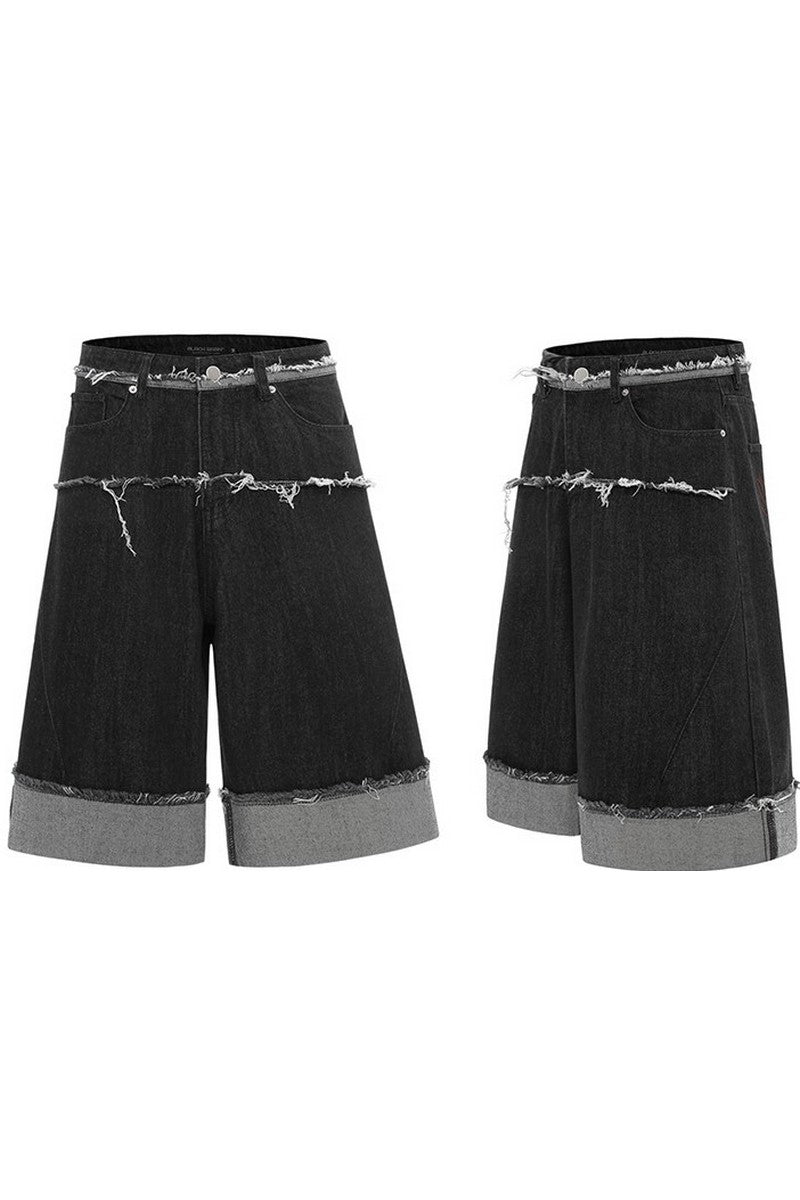 Cuffed Hem Denim Shorts - EU Only