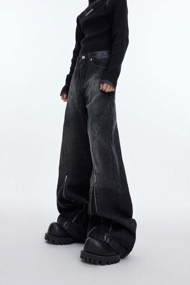 Zip Flared Jeans