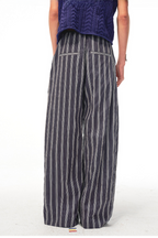 Curved Panel Striped Trousers