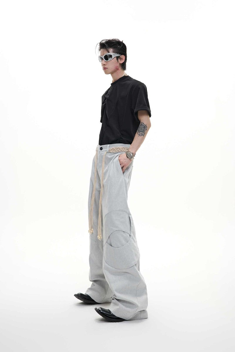 Belted Straight Cut Jeans