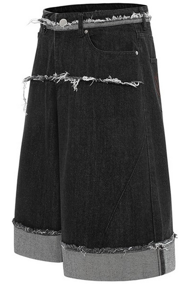 Cuffed Hem Denim Shorts - EU Only