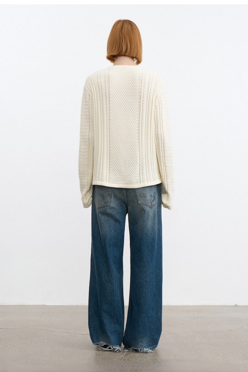 Cable Knit Henley Sweater