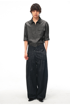 Curved Panel Striped Trousers