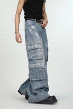 Graffiti Loose Flared Jeans