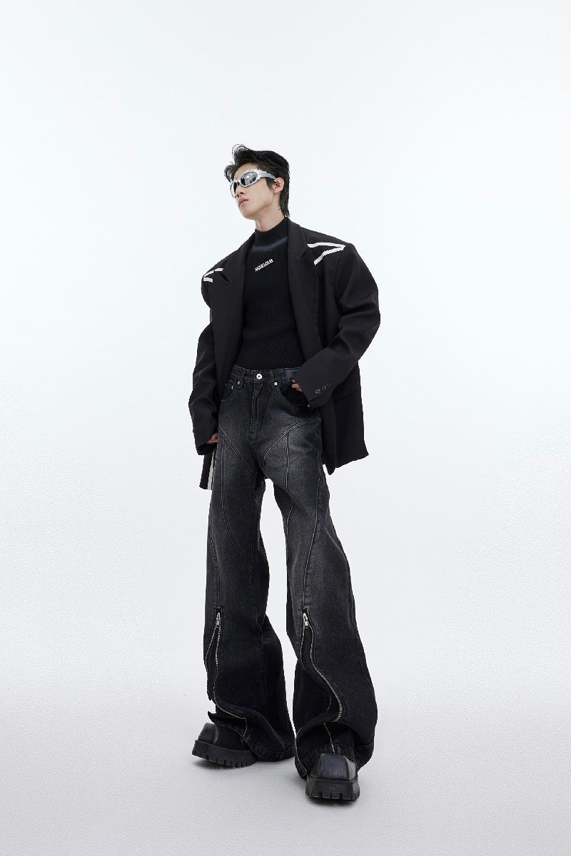 Zip Flared Jeans
