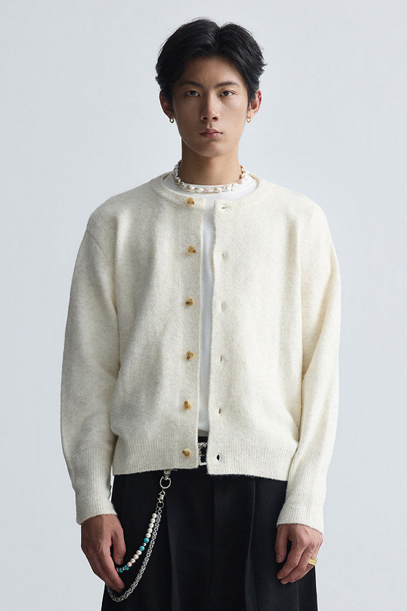 Wool Blend Knit Cardigan
