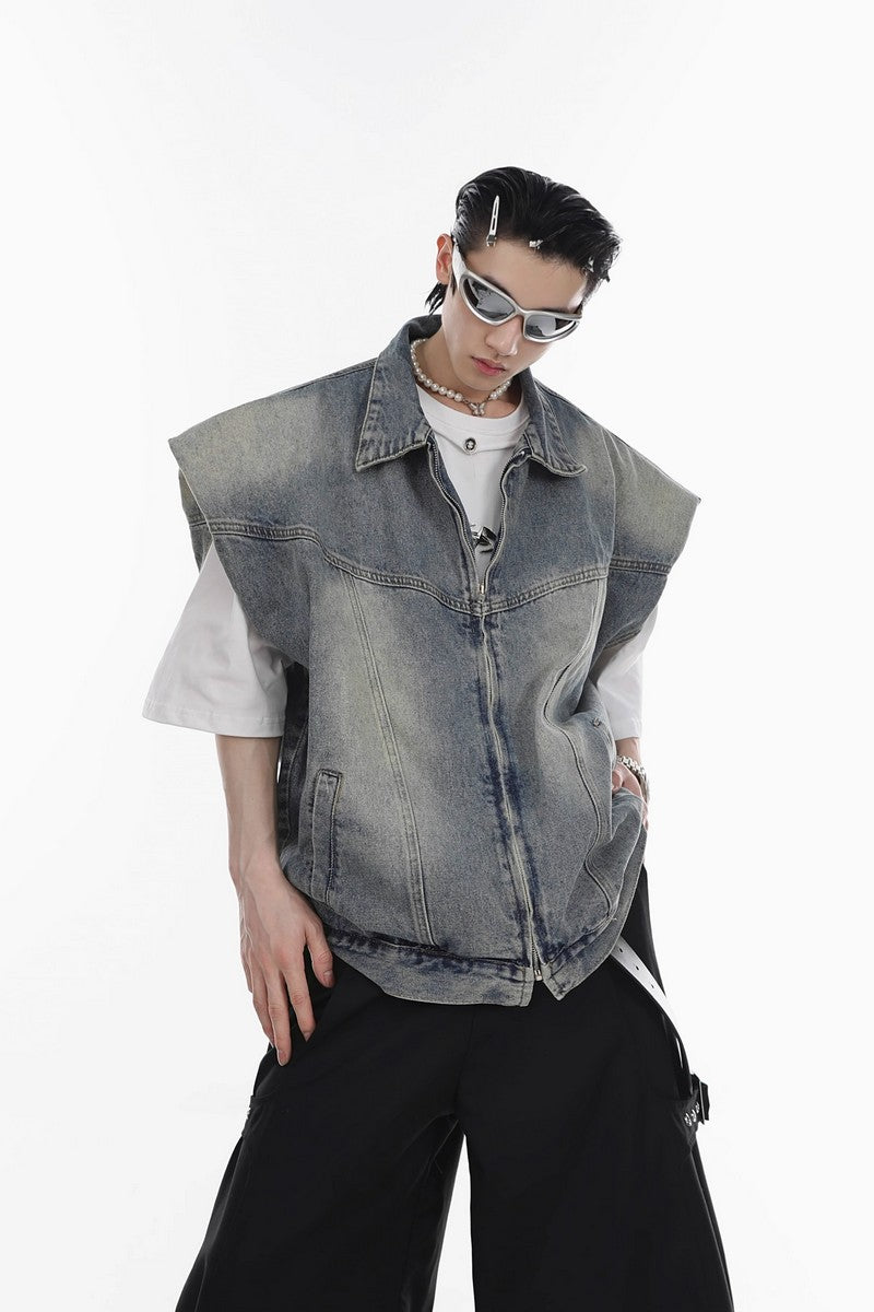 Washed Jeans Vest