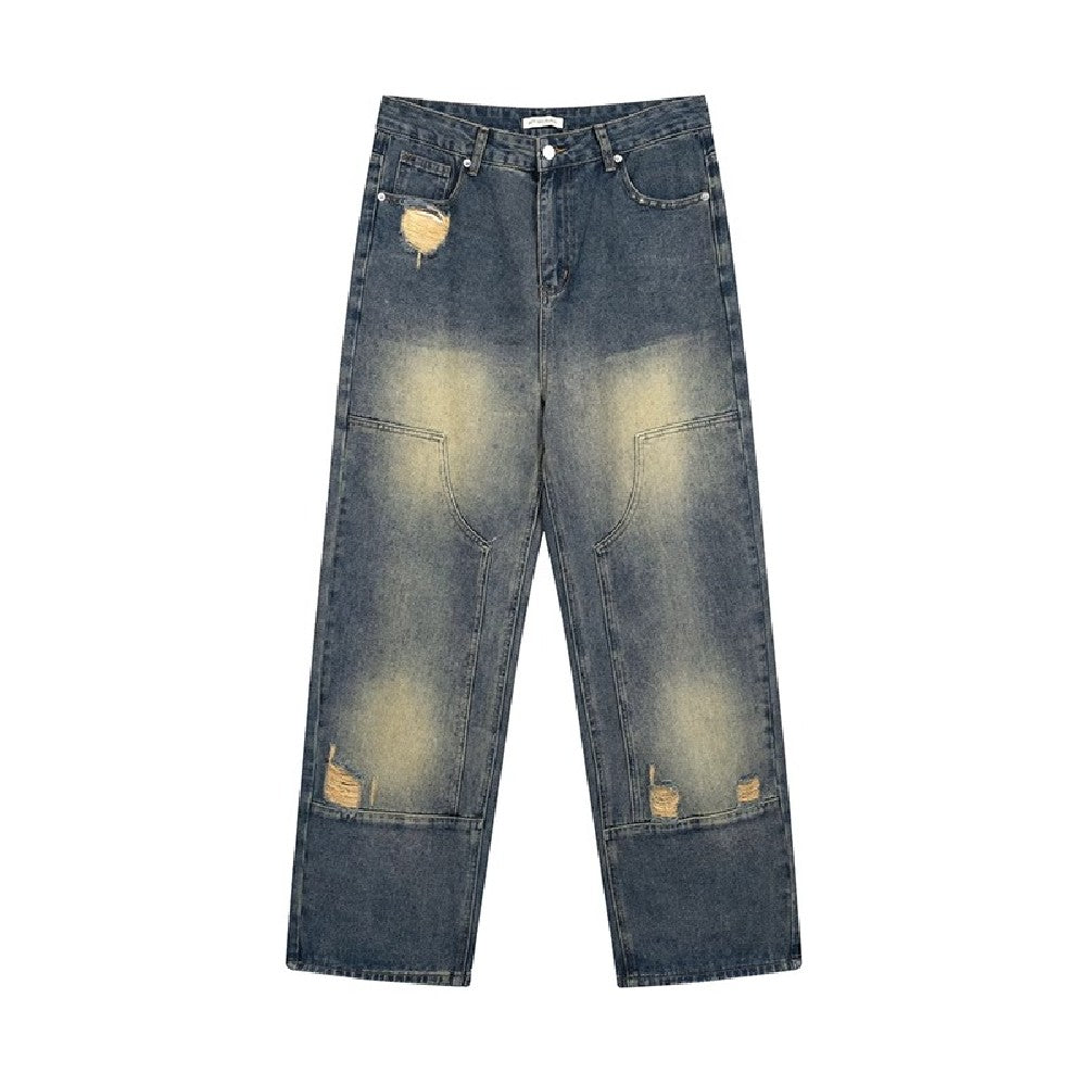 Double Knee Loose Jeans