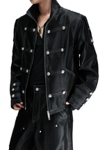 Satin Military Cropped Jacket & Trousers Separates