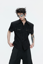Pleated Studded Shirt