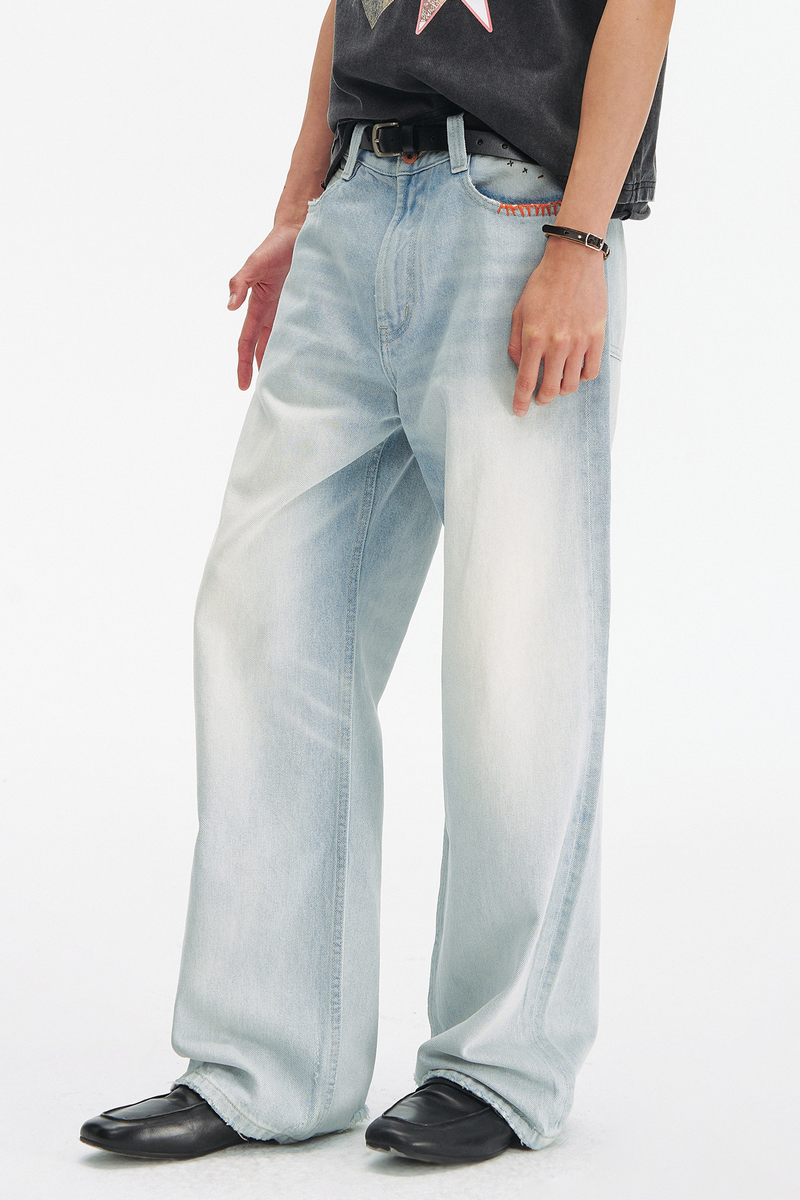 Washed Straight Jeans
