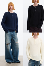 Cable Knit Henley Sweater