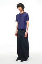 Curved Panel Striped Trousers
