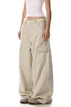 Distressed Washed Cargo Pants