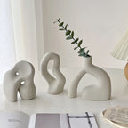 Abstract Twist Stone Ceramic Vase