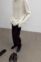 Cable Knit Henley Sweater