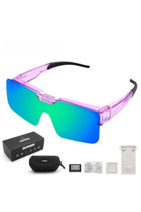 Pink Purple Frame - Dazzling Blue Film (Polarized Type)