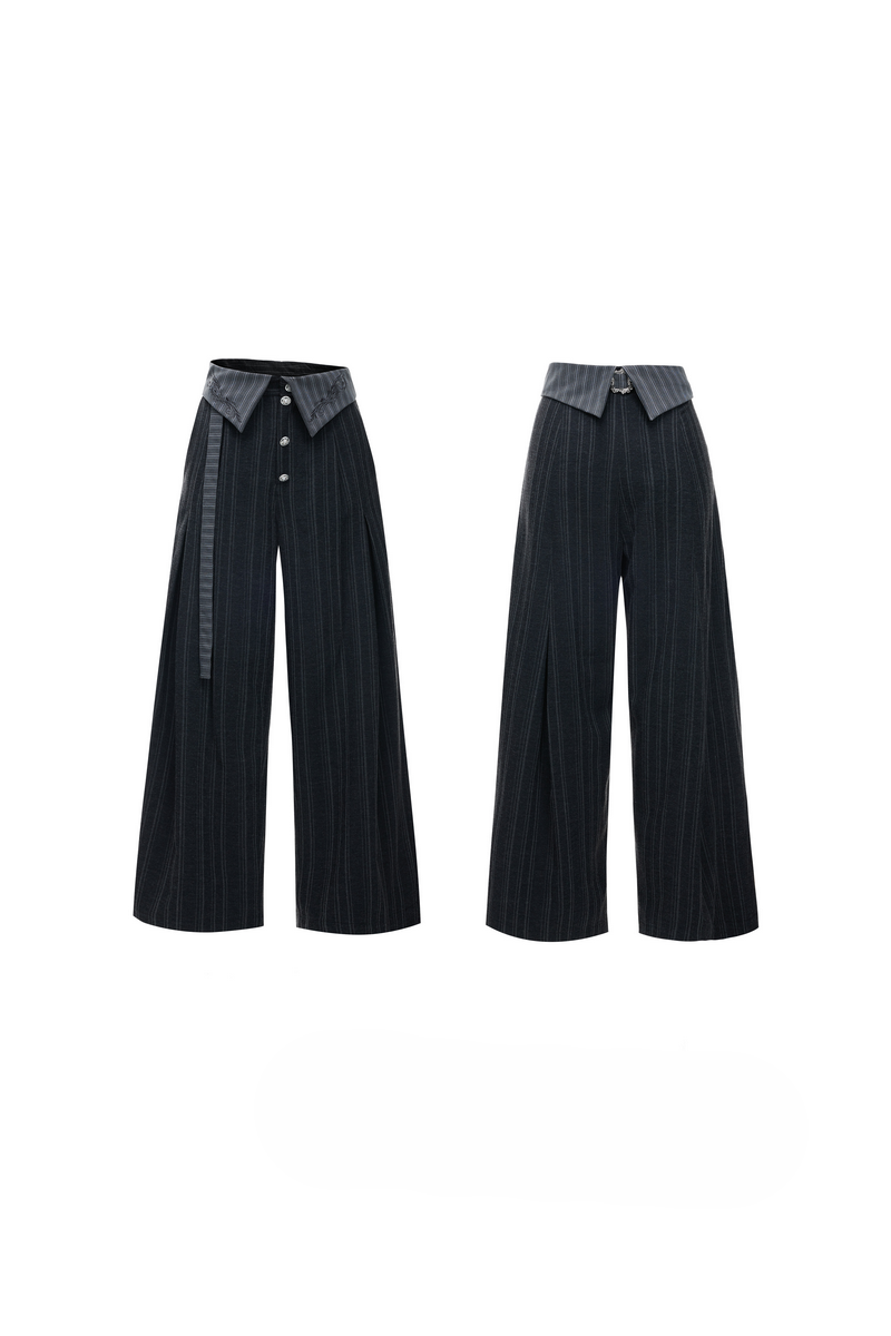 Embroidered Wide Leg Trousers