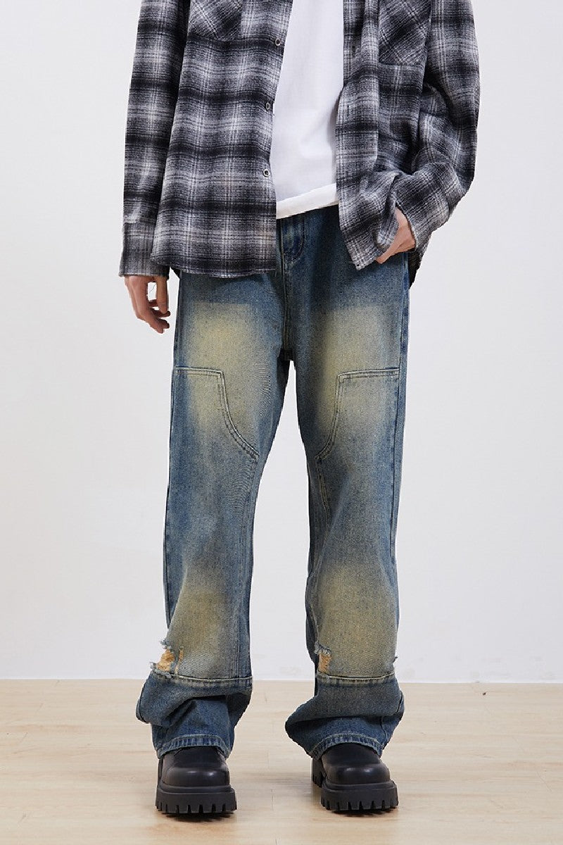 Double Knee Loose Jeans