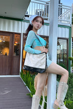 Distressed Shoulder Tote Bag