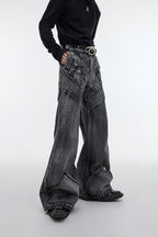 Flared Moto Jeans