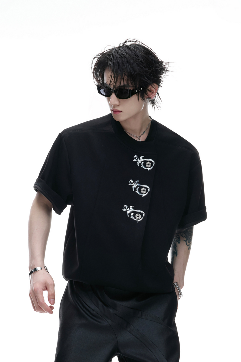 Asymmetric Embroidered T-Shirt