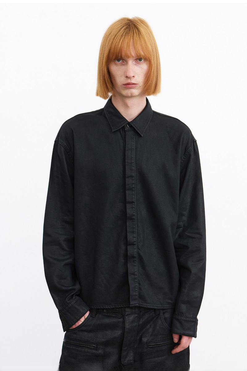 Waxed Cotton Long Sleeve Shirt