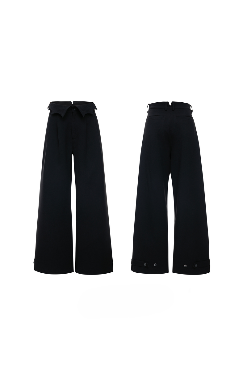 Pinstripe Wide Leg Trousers
