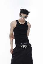 Pleated Racerback Tank Top