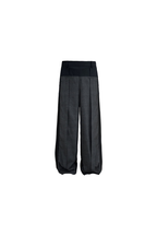 Colorblock Plaid Pleated Trousers