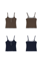 Layered Contrast Strap Tank
