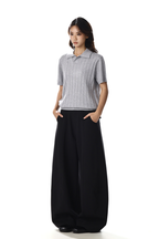 Deconstructed Curved Wide Pants