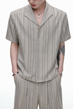 Striped Cuban Collar Shirt