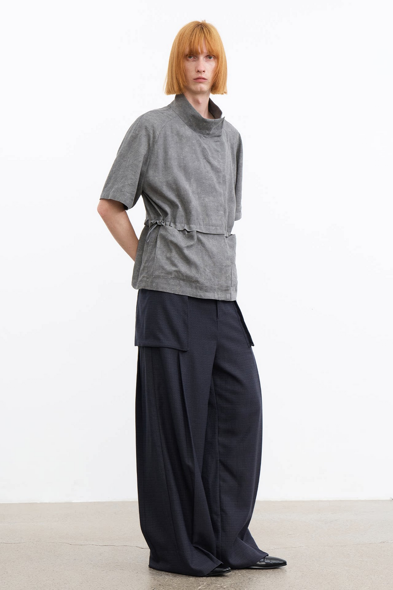Asymmetric Collar Shirt Jacket