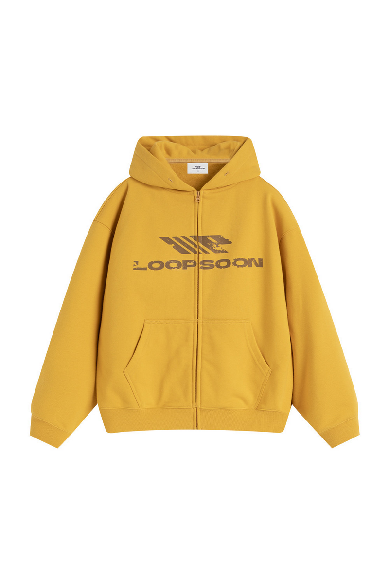 Distressed Zip Hoodie