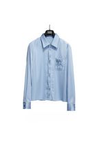 Pleated Satin Long Sleeve Shirt