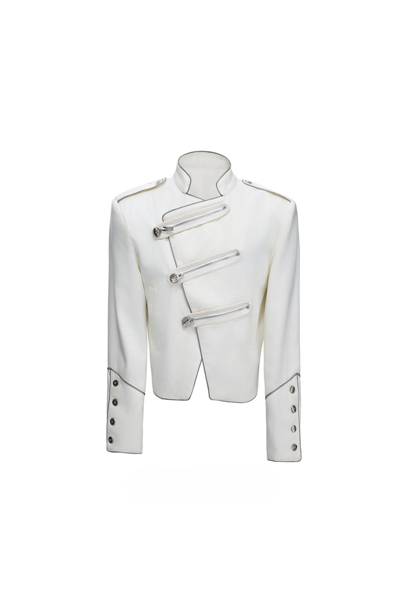 Asymmetric Button Cropped Jacket