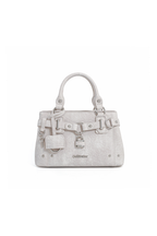 Distressed Lock Crossbody Bag