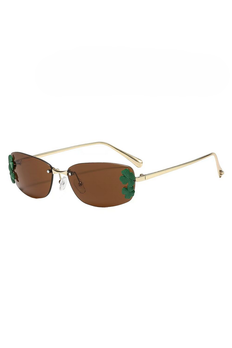 Elegant Rimless Leaf Sunglasses