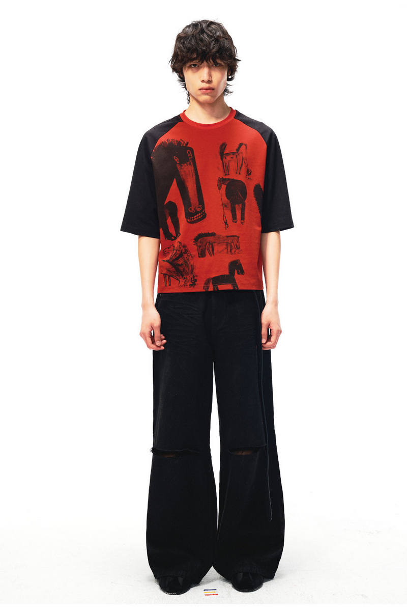 Horse Graphic Raglan Tee
