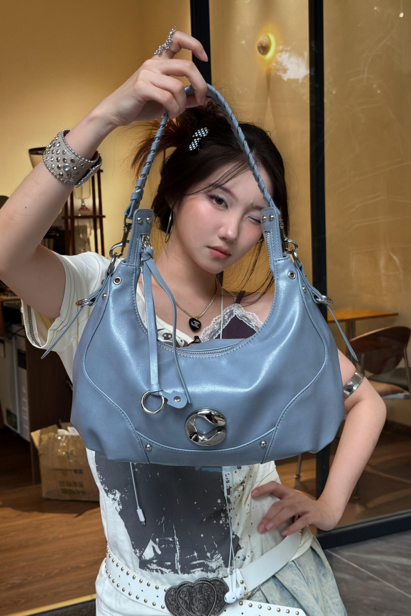 Retro Crescent Hobo Bag